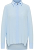 Hemdbluse in himmelblau unifarben