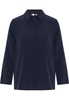 Hemdbluse in navy unifarben