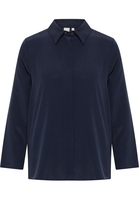 Hemdbluse in navy unifarben