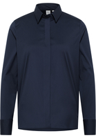 Hemdbluse in navy unifarben