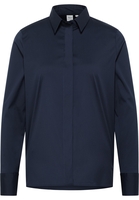 Hemdbluse in navy unifarben