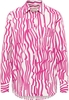 Hemdbluse in pflaume bedruckt