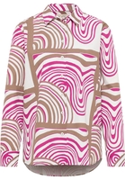 Hemdbluse in pflaume bedruckt