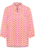 Hemdbluse in pink bedruckt