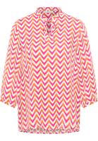 Hemdbluse in pink bedruckt