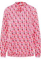 Hemdbluse in pink bedruckt