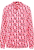 Hemdbluse in pink bedruckt