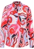 Hemdbluse in pink bedruckt