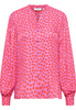 Hemdbluse in pink bedruckt