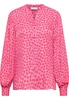 Hemdbluse in pink bedruckt