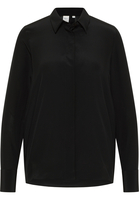 Hemdbluse in schwarz unifarben