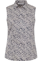 Hemdbluse in weiß/navy bedruckt