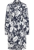 Hemdblusenkleid in navy bedruckt