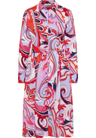 Hemdblusenkleid in pink bedruckt