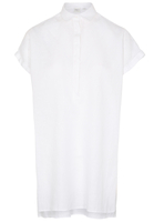 KURZARM BLUSE 1863 BY ETERNA - PREMIUM LEINEN WEISS UNIFARBEN