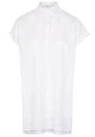 KURZARM BLUSE 1863 BY ETERNA - PREMIUM LEINEN WEISS UNIFARBEN