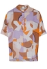KURZARM BLUSE 1863 BY ETERNA - PREMIUM ORANGE/BRAUN BEDRUCKT