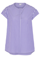 KURZARM BLUSE 1863 BY ETERNA - PREMIUM POPELINE LILA GESTREIFT