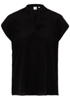 KURZARM BLUSE 1863 BY ETERNA - PREMIUM SCHWARZ UNIFARBEN