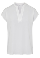 KURZARM BLUSE 1863 BY ETERNA - PREMIUM SEIDE WEISS UNIFARBEN