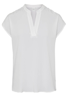 KURZARM BLUSE 1863 BY ETERNA - PREMIUM SEIDE WEISS UNIFARBEN
