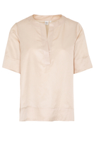 KURZARM BLUSE 1863 BY ETERNA - PREMIUM SEIDEN-MISCHUNG BEIGE UNIFARBEN