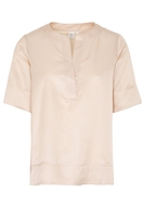 KURZARM BLUSE 1863 BY ETERNA - PREMIUM SEIDEN-MISCHUNG BEIGE UNIFARBEN