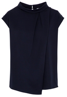 KURZARM BLUSE 1863 BY ETERNA - PREMIUM TENCEL MARINE UNIFARBEN