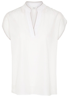 KURZARM BLUSE 1863 BY ETERNA - PREMIUM TENCEL WEISS UNIFARBEN