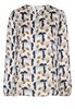 LANGARM BLUSE 1863 BY ETERNA - PREMIUM BEIGE/BLAU BEDRUCKT