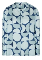 LANGARM BLUSE 1863 BY ETERNA - PREMIUM BLAU/TÜRKIS BEDRUCKT