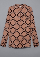 LANGARM BLUSE 1863 BY ETERNA - PREMIUM BRAUN BEDRUCKT