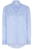 LANGARM BLUSE 1863 BY ETERNA - PREMIUM CASUAL LUXURY TWILL HELLBLAU