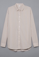 LANGARM BLUSE 1863 BY ETERNA - PREMIUM POPELINE BEIGE GESTREIFT
