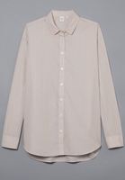 LANGARM BLUSE 1863 BY ETERNA - PREMIUM POPELINE BEIGE GESTREIFT