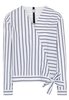 LANGARM BLUSE 1863 BY ETERNA - PREMIUM POPELINE BLAU/WEIß GESTREIFT