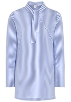 LANGARM BLUSE 1863 BY ETERNA - PREMIUM POPELINE BLAU/WEISS GESTREIFT