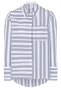 LANGARM BLUSE 1863 BY ETERNA - PREMIUM POPELINE MARINE/WEISS GESTREIFT