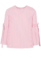 LANGARM BLUSE 1863 BY ETERNA - PREMIUM ROT/WEISS GESTREIFT