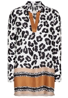 LANGARM BLUSE 1863 BY ETERNA - PREMIUM SATINBINDUNG BEIGE/BRAUN