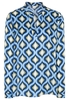LANGARM BLUSE 1863 BY ETERNA - PREMIUM SATINBINDUNG BLAU/GRÜN/WEISS