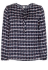 LANGARM BLUSE 1863 BY ETERNA - PREMIUM SATINBINDUNG BLAU/WEISS/LACHS