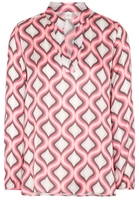 LANGARM BLUSE 1863 BY ETERNA - PREMIUM SATINBINDUNG PINK/KHAKI/WEISS