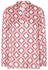 LANGARM BLUSE 1863 BY ETERNA - PREMIUM SATINBINDUNG PINK/KHAKI/WEISS