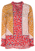 LANGARM BLUSE 1863 BY ETERNA - PREMIUM SATINBINDUNG ROT/ROSA/GOLD