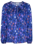 LANGARM BLUSE 1863 BY ETERNA - PREMIUM SATINBINDUNG ROYALBLAU BEDRUCKT