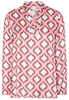 LANGARM BLUSE 1863 BY ETERNA - PREMIUM SATINGEWEBE PINK/KHAKI/WEISS