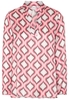 LANGARM BLUSE 1863 BY ETERNA - PREMIUM SATINGEWEBE PINK/KHAKI/WEISS