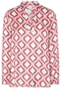 LANGARM BLUSE 1863 BY ETERNA - PREMIUM SATINGEWEBE PINK/KHAKI/WEISS