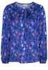 LANGARM BLUSE 1863 BY ETERNA - PREMIUM SATINGEWEBE ROYALBLAU BEDRUCKT